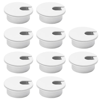 10 Pcs Desk Grommet 2" / 50 mm, Desk Cord Hole Cover, Cable Grommet ABS Plastic, Desk Hole Grommet for Home & Office Pc, Detachable Cable Cord Organizer-White