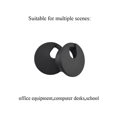 HAHIYO 2Pcs 1.38Inch/35mm Black ABS Plastic U-Shaped Desk Grommet Wire Grommet Cable Management Cord Hole Cover Desk Wire Hole Insert Wire Organizer for Computer Office Home School Equipment Systems