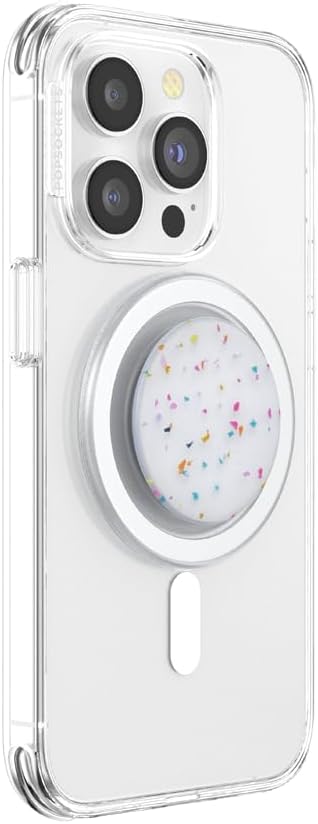 PopSockets Phone Grip for MagSafe with Kickstand, Magnetic Stand, Swappable Top, Secure Hold for iPhone MagSafe Cases, Phone & Tablet Grip - Circus Regrind Coconut Crème