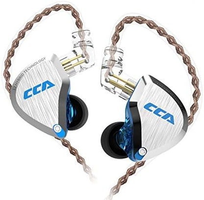 CCA C12 in Ear Monitor Headphones 5BA 1DD Hybrid HiFi IEM Earphones Noise Isolating Stereo Wired Earbuds for Musicians Audiophile Singers DJ（with mic）