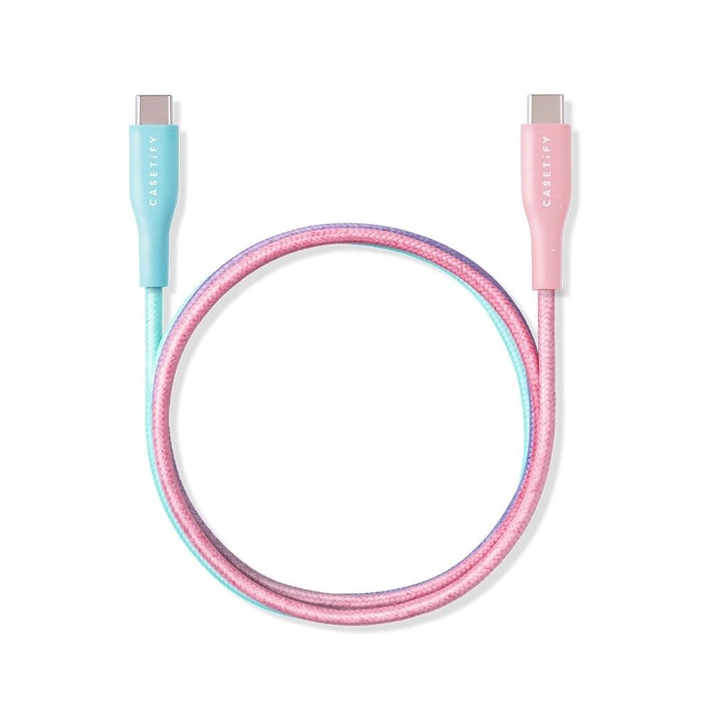 CASETiFY Powerthru USB-C to USB-C Cable (1m/3.3ft) - Cotton Candy