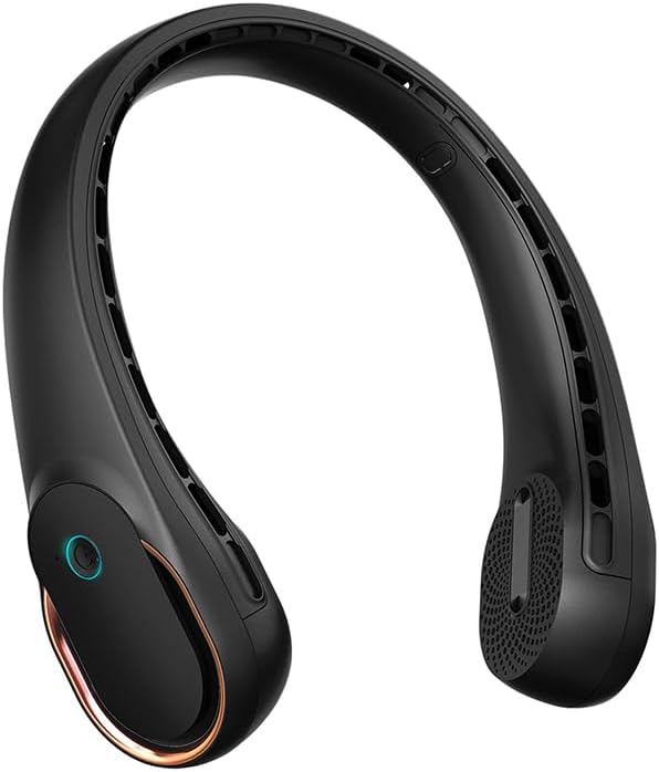 FrSara Neck Fan, Portable Personal Fan Strong Wind, 5200mAh, Air Volume,360° Cooling, No Hair Twisting, Air Volume On 2 Sides, Non-Slip, Quick Charge, Long Use Time, Birthday Gift for Women, Dad, Men