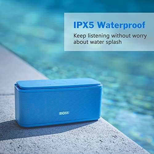 DOSS SoundBox Touch Wireless Bluetooth Speaker with 12W HD Sound and Bass, IPX5 Water-Resistant, 20H Playtime, Handsfree, Portable for Office, Home, Outdoor, Travel-Pink