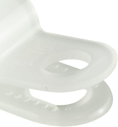 GTSE White Nylon Plastic Cable Clamps, 3/16" Screw Mounts for Cable, Rope, Tube Management, 100 Pack