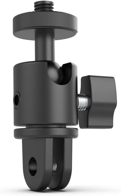 Aluminum 360 Degree Rotation Camera Mount, 1/4 Screw Adjustable Adapter Mount, Compatible with GoPro Hero 12/11/10/9/8/7, DJI, Sony, Xiaomi yi and Other Action Cameras