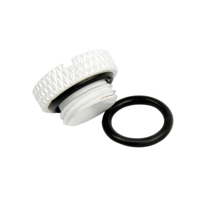 Dracaena.io 12 Pack G1/4" Thread, Thin Water Stop Plug Fitting with Coin Slot for Computer Water Cooling System, Durable Brass/Copper Material, White