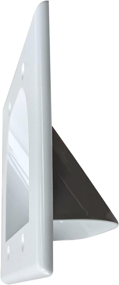 BestMounts - 6 Pack in Wall Cable Management TV Cord Hider for Wall Mounted TV - Recessed Wall Plates Cable Pass Through - Dual Gang Behind Wall Cable Management up to 8-10 Low Voltage Cords (White)