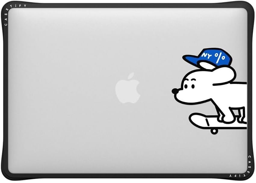 CASETiFY Impact MacBook Air 13" (M1/Intel) Case [Cushioned Impact Corners/Scratch-Resistant/Anti-Slip Grip] - Skater John (Standard) - Clear Black