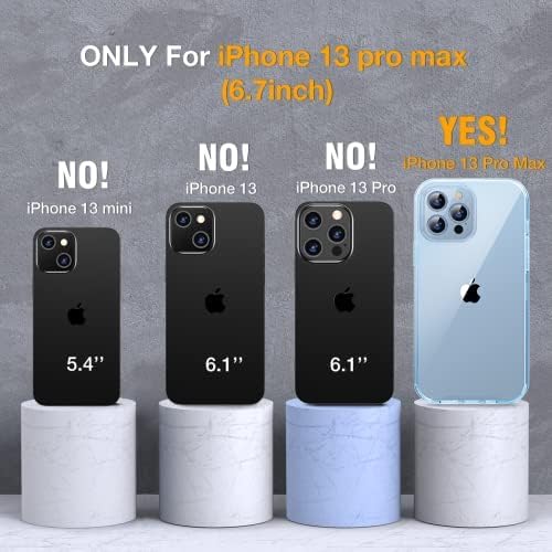 Miracase Glass Case for iPhone 13 Pro Max 6.7 inch, Upgrade Full-Body Clear Bumper Case with Built-in 9H Tempered Glass Screen Protector for iPhone 13 Pro Max, Clear Blue