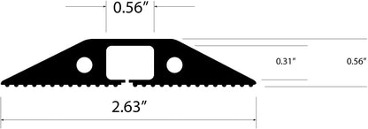 D-Line 6ft Floor Cord Cover, Made in USA Linkable Cable Protector, Hide Extension Cords, Protect Cords, Prevent Cable Trips, Cord Hider, Heavy Duty - Cord Cavity = 0.56" (W) x 0.35" (H) - Black