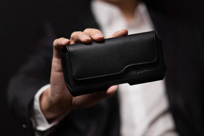 DeBin Case for Large iPhone Plus, Pro Max Cell Phones, Samsung Galaxy S24+ Plus 5G to S10+ Plus Smartphones – Cellphone Belt Holder Clip Holster Carry Pouch Man Women (Fits Phone with Case on) Black