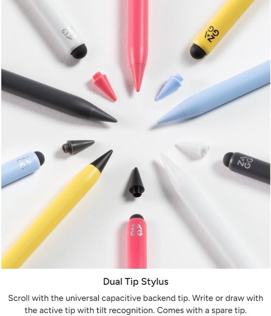 ZAGG Pro Stylus 2 with Active & Capacitive Tips, Palm Rejection, Tilt Recognition, Bluetooth Pairing, Compatible w/iPad Pro 11/12.9 (3,4, & 5 Gen)/Air 10.9/iPad 10.2/9.7/Mini 5/ iPad Air (M2) - Pink