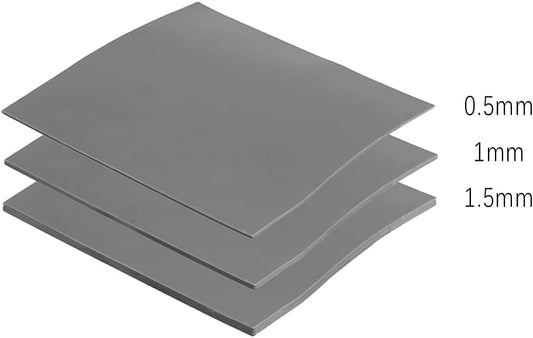 OwlTree 3 Pack Thermal Pads, 100x100mm, 0.5mm, 1mm, 1.5mm, Highly Efficient Thermal Conductivity 12.8W/mK, Heat Resistant Silicone Grease for Laptop Heatsink, CPU, GPU, SSD, IC, LED Cooler