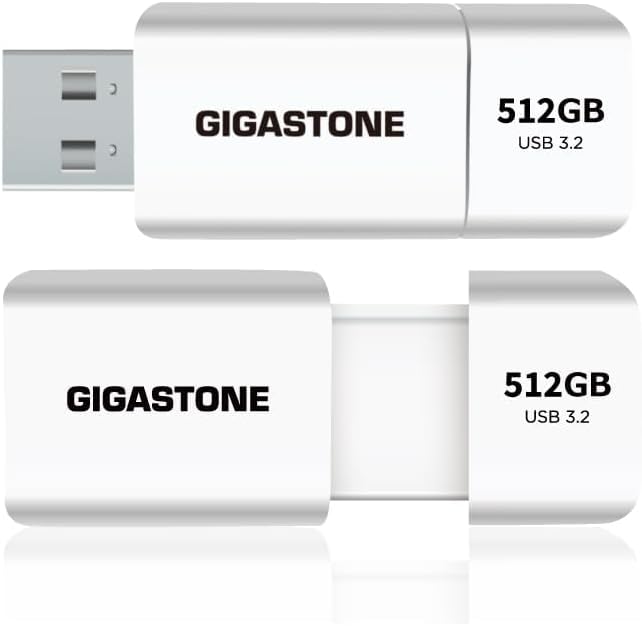 GIGASTONE 512GB Flash Drive (2 Pack) Z60 USB 3.2 Gen 1, 120MB/s Ultra Fast, Retractable Capless Slider Design, Data Storage, Backup for PC/Mac/TV/Car Audio, USB 2.0/3.0/3.1 Compatible