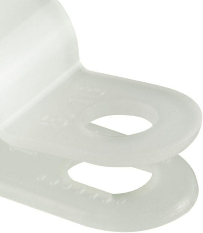 GTSE White Nylon Plastic Cable Clamps, 5/16" Screw Mounts for Cable, Rope, Tube Management, 100 Pack