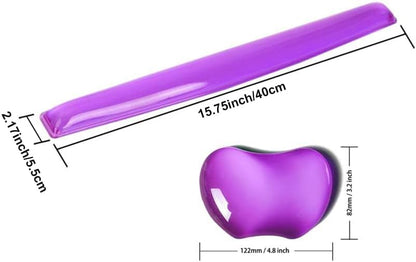 Silicone Gel Keyboard Wrist Rest Set Plus - ABRONDA Keyboard & Mouse Wrist Support Pad Office, Computer, Laptop, Mac - Durable, Comfortable and Pain Relief- Purple Set