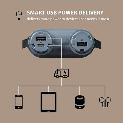 ELECOM NESTOUT Rugged Power Bank, 15000mAh Outdoor Charger, 32W USB C Fast Charging PD, Waterproof IP67, Heavy Duty Shockproof, Tactical Battery Pack for iPhone Tablet Hiking Camping Survival (Gray)