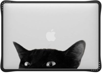 CASETiFY Impact MacBook Air 13" (M1/Intel) Case [Cushioned Impact Corners/Scratch-Resistant/Anti-Slip Grip] - CAT - Clear Black