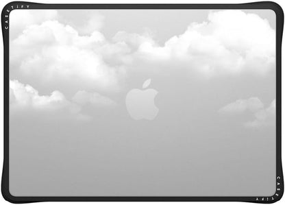 CASETiFY Impact MacBook Air 13.6" (M2-M4) Case [Cushioned Impact Corners/Scratch-Resistant/Anti-Slip Grip] - Clouds - Clear Black