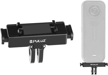 PULUZ Quick Release Base Plate Adapter Bracket for Insta360 X5 / Ace Pro/Pro 2 Cameras - Aviation Aluminum Mount (Black)