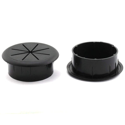 HJGarden 2PCS 2Inch (50mm) Desk Cord Grommets Wire Cable Hole Cover for Office PC Desk Cable Cord Cover Black