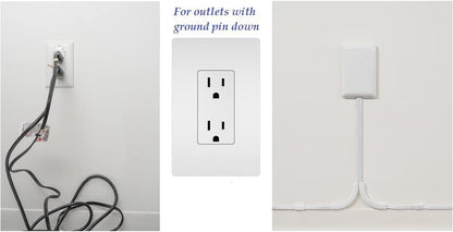 sleek socket Original & Patented Ultra-Thin Outlet with Cord Concealer Kit, Flat Extension with Multi Outlets Power Strip, Ideal for Home Improvement, Hide Bulky and Messy Cords, 6 Feet, White