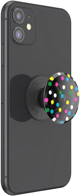 PopSockets Translucent Phone Grip with Expanding Kickstand, PopSockets for Phone, Translucent PopGrip - Black Disco