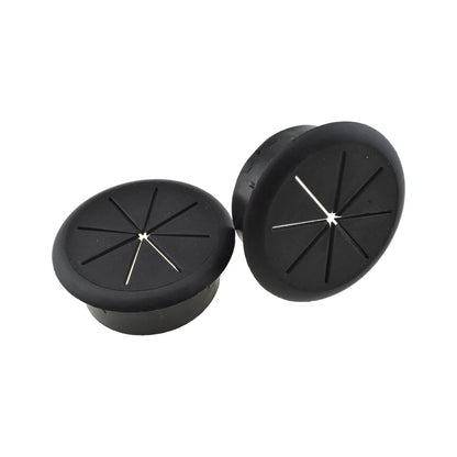 HAHIYO 2Pcs 2Inch/50mm Black ABS Plastic Eight-petaled Desk Grommet Wire Grommet Cable Management Cord Hole Cover Desk Wire Hole Insert Wire Organizer for Computer Office Home School Equipment Systems