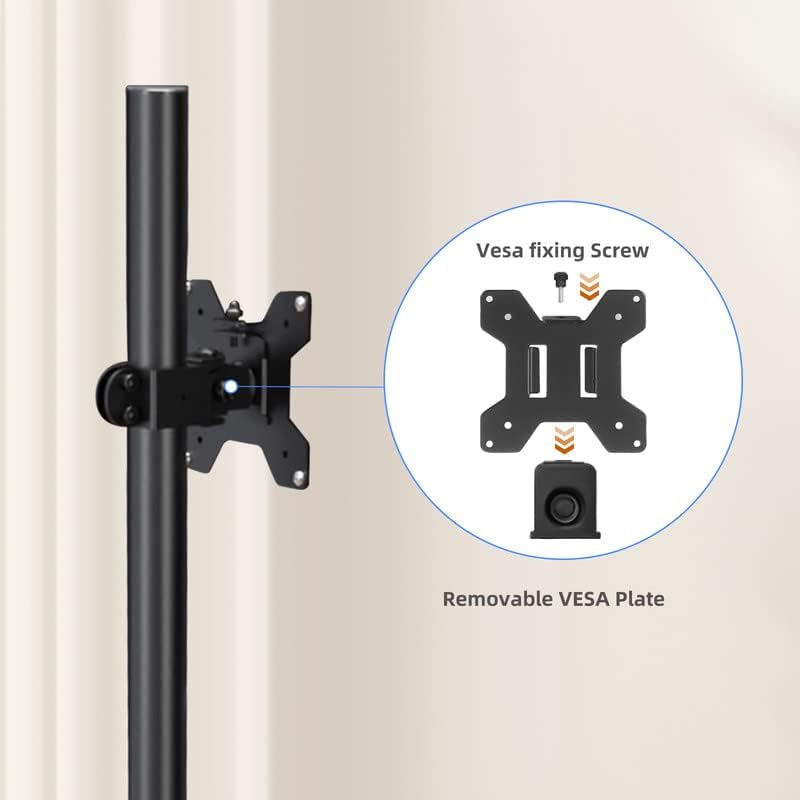 Pholiten Tall Vertically Stacked Dual Monitor Desk Mount Stand,Extra Tall 31 Inch Monitor Stand, Fully Adjustable Monitor arm for 13-32 Inch LCD Screen，Holds up to 22lbs