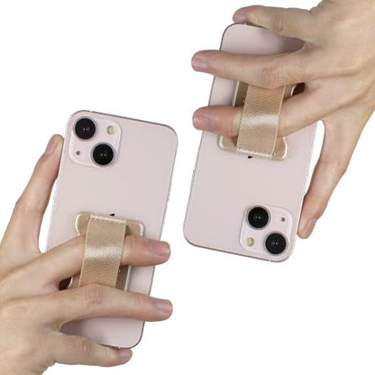 Universal Phone Grip for Smartphones - Phone Holder for Hand for Back of Phone -Wireless Charging Compatible (Gold) - 2Pack