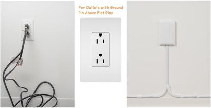 Sleek Socket Original & Patented Ultra-Thin Outlet Concealer with Cord Concealer Kit, Flat Extension Cord with Multi Outlets Power Strip, Ideal for Home Improvement, Hide Bulky and Messy Cords