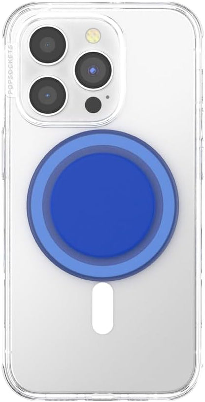 PopSockets Phone Grip for MagSafe with Kickstand, Magnetic Stand, Swappable Top, Secure Hold for iPhone MagSafe Cases, Phone & Tablet Grip - Cobalt