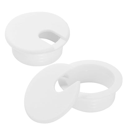 1-1/2" White Desk Grommet, JTemgle Plastic Cable Hole Cover Computer Table Cord Wire Organizer Caps Desktop Cord Management for Home Office TV Stands Tabletops, 2 Pieces