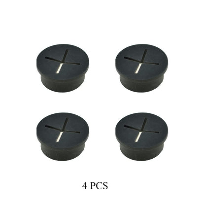 HAHIYO 4Pcs 1Inch/25mm Black Flexible Rubber Desk Grommet Wire Grommet Cable Management Cord Hole Cover Desk Wire Hole Insert Wire Organizer for Computer Office Home School Equipment Systems