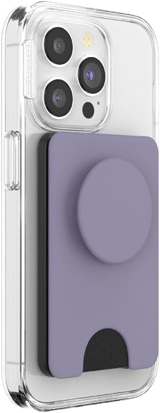 PopSockets Phone Wallet with Expanding Grip and Adapter Ring for MagSafe, Phone Card Holder, Wireless Charging Compatible, Wallet Compatible with MagSafe - Dusk