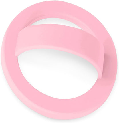 Magnetic Silicone Ring Grip Phone Holder, Loop Grip Phone Holder,Magnetic Phone Loop,Magsafe Phone Grip,Compatible with Magsafe for iPhone 16/15/14/13/12 Series (Lady Pink)