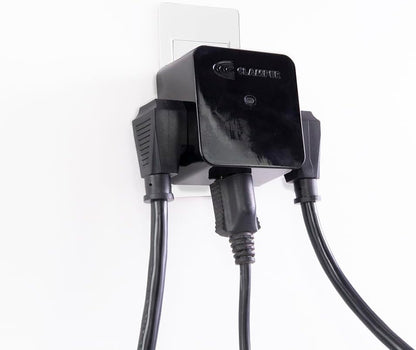 Clamper 3-Outlet Surge Protector 1800 Joules, 1875W, for TV, PC, Xbox, PS5, Refrigerators and Other Appliances (Compact Wall Surge Protector), iCLAMPER Power 3, 1-Pack Black