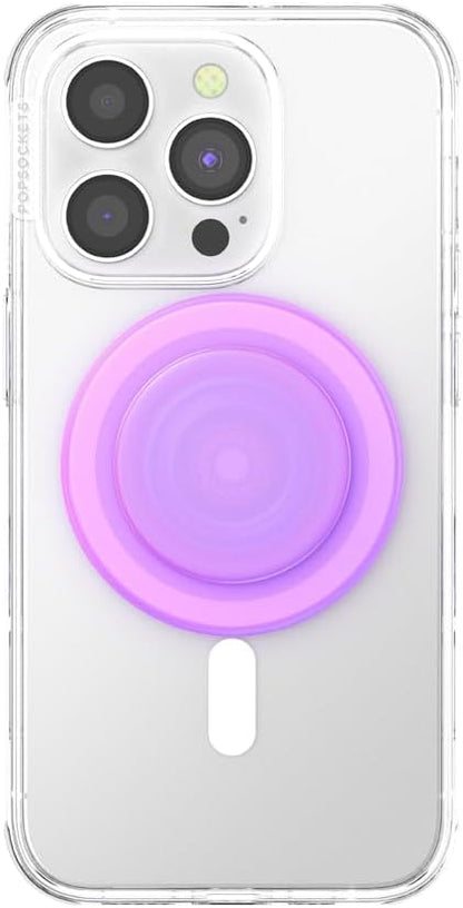 PopSockets Phone Grip for MagSafe with Kickstand, Magnetic Stand, Swappable Top, Secure Hold for iPhone MagSafe Cases, Phone & Tablet Grip, Cute PopSockets - Opalescent Pink