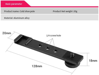Aluminium Camera Hot Shoe Mount Adapter Video Accessory Triple Cold Shoe Bracket Lights, LED Monitors, Microphones, Audio Recorder & Studio Flash Video Camera