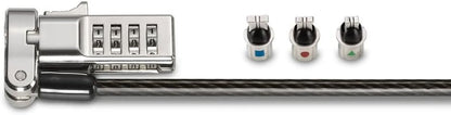 Kensington Universal 3-in-1 Combination Laptop Lock, Computer Security Locking Cable - Resettable Version (K62316WW), Black