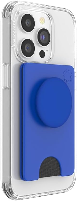 PopSockets Phone Wallet with Expanding Kickstand, Phone Card Holder - Cobalt