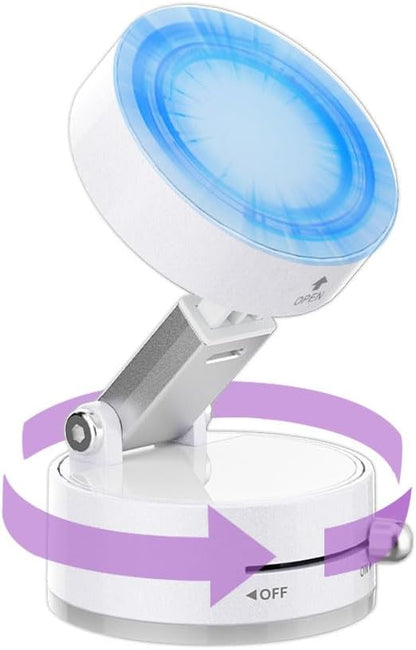 Magnetic Phone Holder for Car, [360° Rotatable] Phone Mount with Strong Suction Cup & Retractable Stand, Foldable Phone Holder for iPhone 16/15/14/13 and All Smartphone (White)