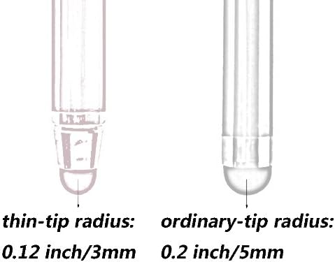 The Friendly Swede Replacement Tips for 5.5" Stylus Pen — 12-Pack Thin Tip Stylus Pen Replacement Tips with Screen Cleaning Cloth