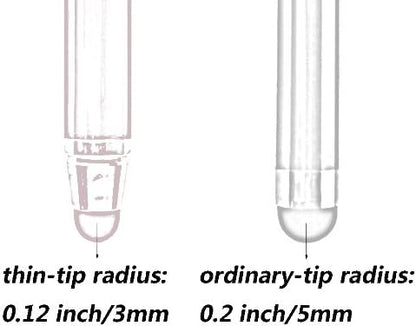 The Friendly Swede Replacement Tips for 5.5" Stylus Pen — 12-Pack Thin Tip Stylus Pen Replacement Tips with Screen Cleaning Cloth