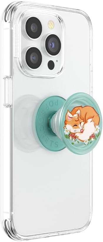 PopSockets Plant-Based Phone Grip with Expanding Kickstand, Adhesive Grip, Eco-Friendly, Into The Woods - Plantcore Sleepy Fox