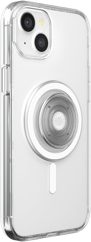 PopSockets iPhone 15 Plus Case with Round Phone Grip Compatible with MagSafe, Phone Case for iPhone 15 Plus, Wireless Charging Compatible - Clear