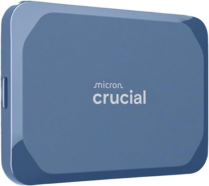 Crucial X10 1TB Portable SSD, Up to 2,100MB/s, USB 3.2 USB-C, External Solid State Drive, Compatible with Windows, Mac & Android, Durable Storage for Games, Photos & Files, Blue - CT1000X10SSD9-02