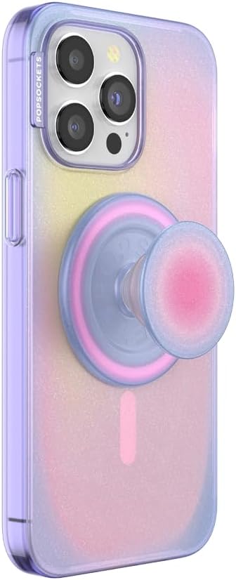 PopSockets iPhone 15 Pro Max Case with Round Phone Grip Compatible with MagSafe, Phone Case for iPhone 15 Pro Max, Wireless Charging Compatible, Cute Aura