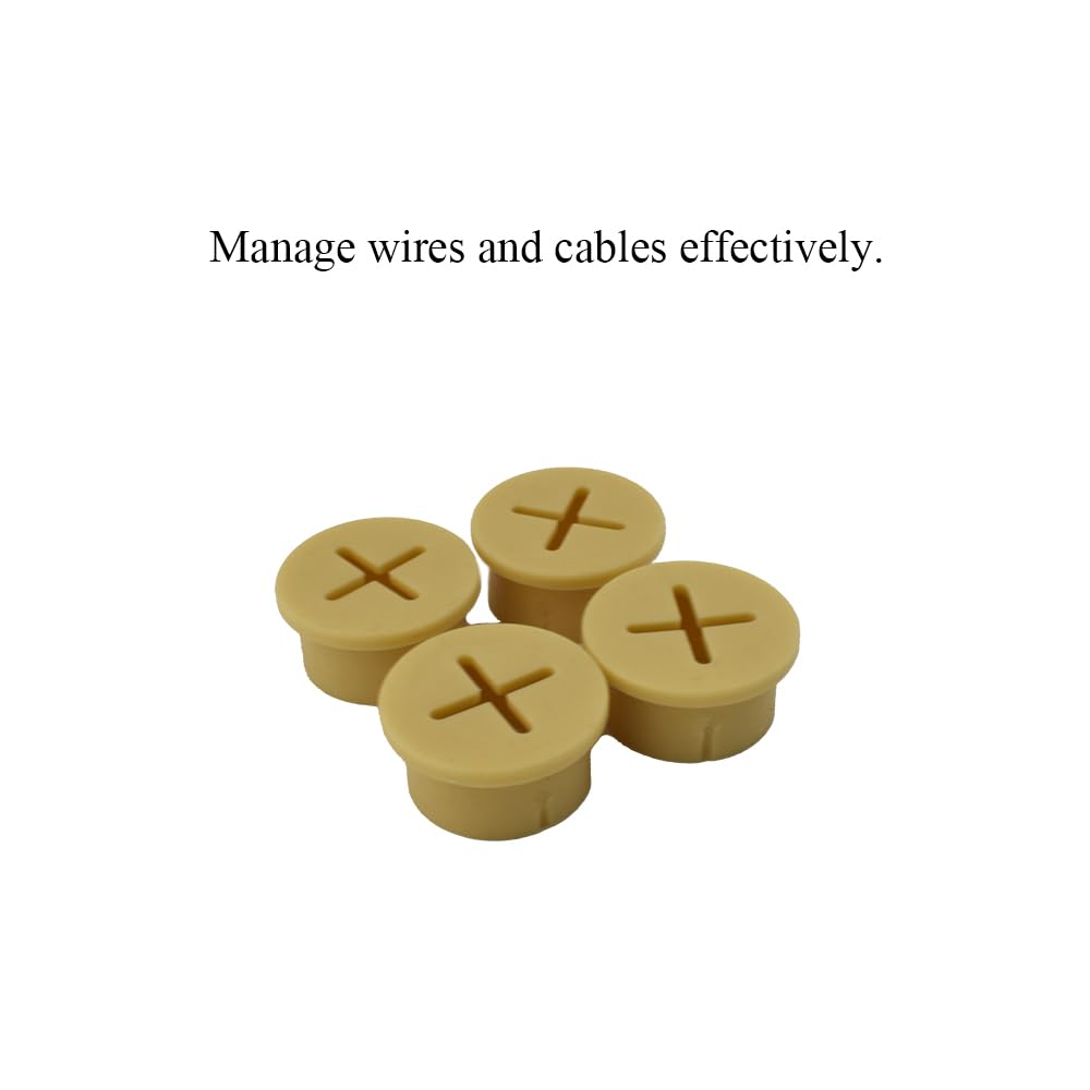 HAHIYO 4Pcs 0.8Inch/20mm Yellow Flexible Rubber Desk Grommet Wire Grommet Cable Management Cord Hole Cover Desk Wire Hole Insert Wire Organizer for Computer Office Home School Equipment Systems