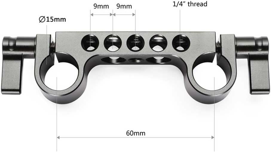 SmallRig Super Lightweight 15mm Railblock, Rod Clamp with 1/4"-20 Thread for Sony for Canon and Other 15mm DSLR Camera Rig Shoulder Support Rail System, Pack of 2-2061